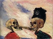 James Ensor Skeletons Fighting Over a Pickled Herring Germany oil painting artist